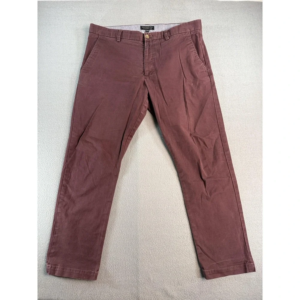 Banana Republic Fulton Skinny Chino Pants Mens 36x30 Brown Slim Fit Casual